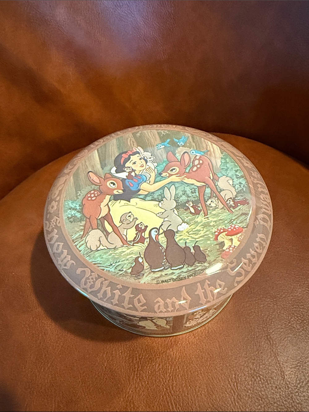 Vintage Disney Snow White Round Collectible Tin - Multicolor